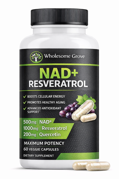 NAD+ Resveratrol – Cellular Energy & Healthy Aging Support | 60 Capsules