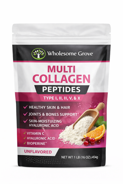 Multi Collagen Peptides – Types I, II, III, V & X | Unflavored