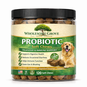 Probiotic Soft Chews for Dogs – Digestive & Immune Support | 120 Chews