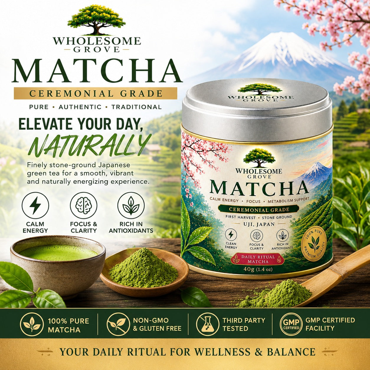 Wholesome Grove® Ceremonial Matcha - Primary Image